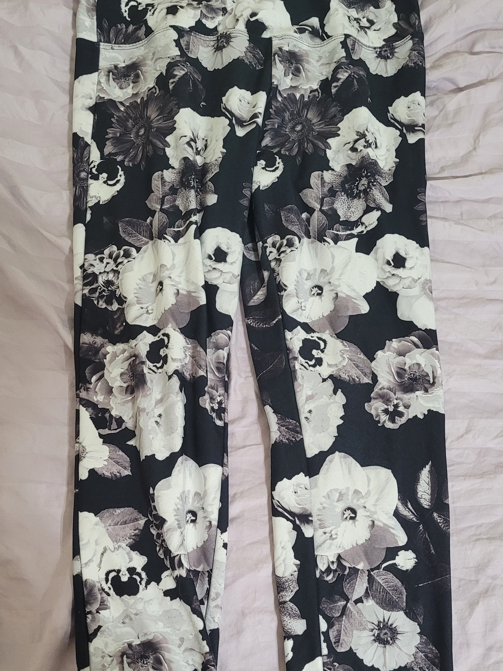 Balance Collection Black and White Floral Ponte Leggings